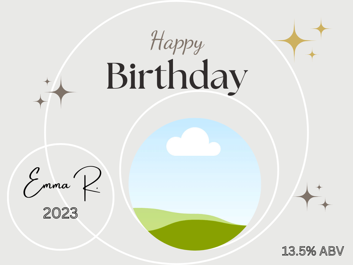 Light Grey Photo Frame Sticker Label 4"x3" | Customizable Canva Template | Digital. Design