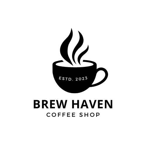 Customizable simple coffee cup design Logo Template for Canva - Small Business Branding, white
