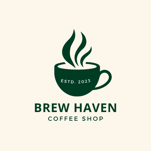 Customizable simple coffee cup design Logo Template for Canva - Small Business Branding, green