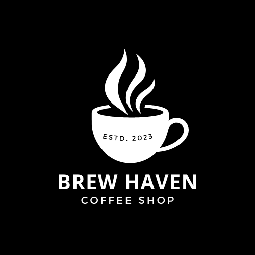 Customizable simple coffee cup design Logo Template for Canva - Small Business Branding, black
