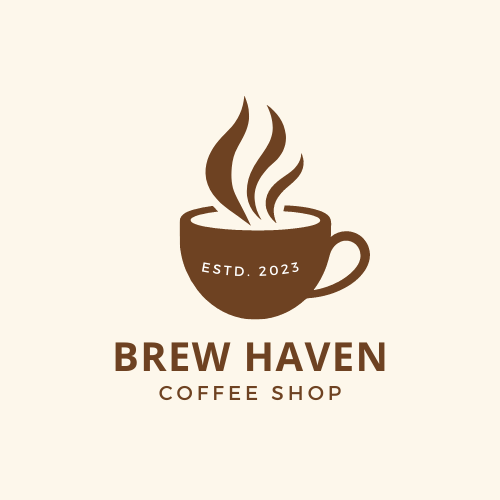 Customizable simple coffee cup design Logo Template for Canva - Small Business Branding, brown