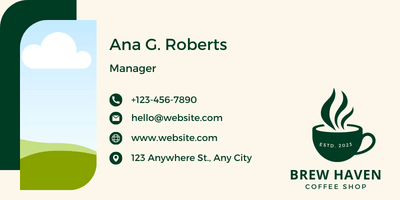 Customizable simple coffee cup design Email Signature Template for Canva - Small Business Branding, green