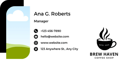 Customizable simple coffee cup design Email Signature Template for Canva - Small Business Branding, white