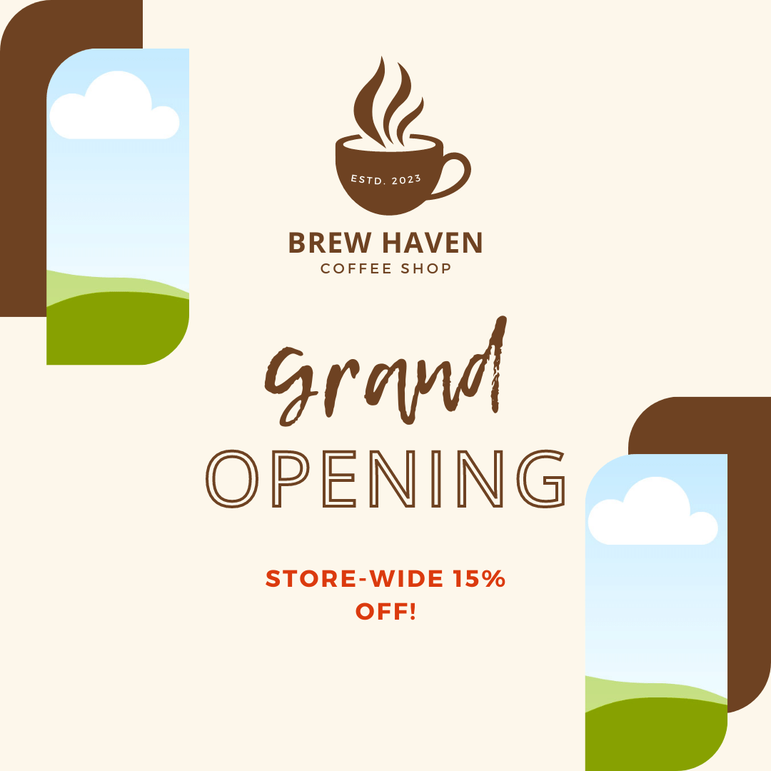 Customizable simple coffee cup design Instagram Post Square Template for Canva - Small Business Branding, brown