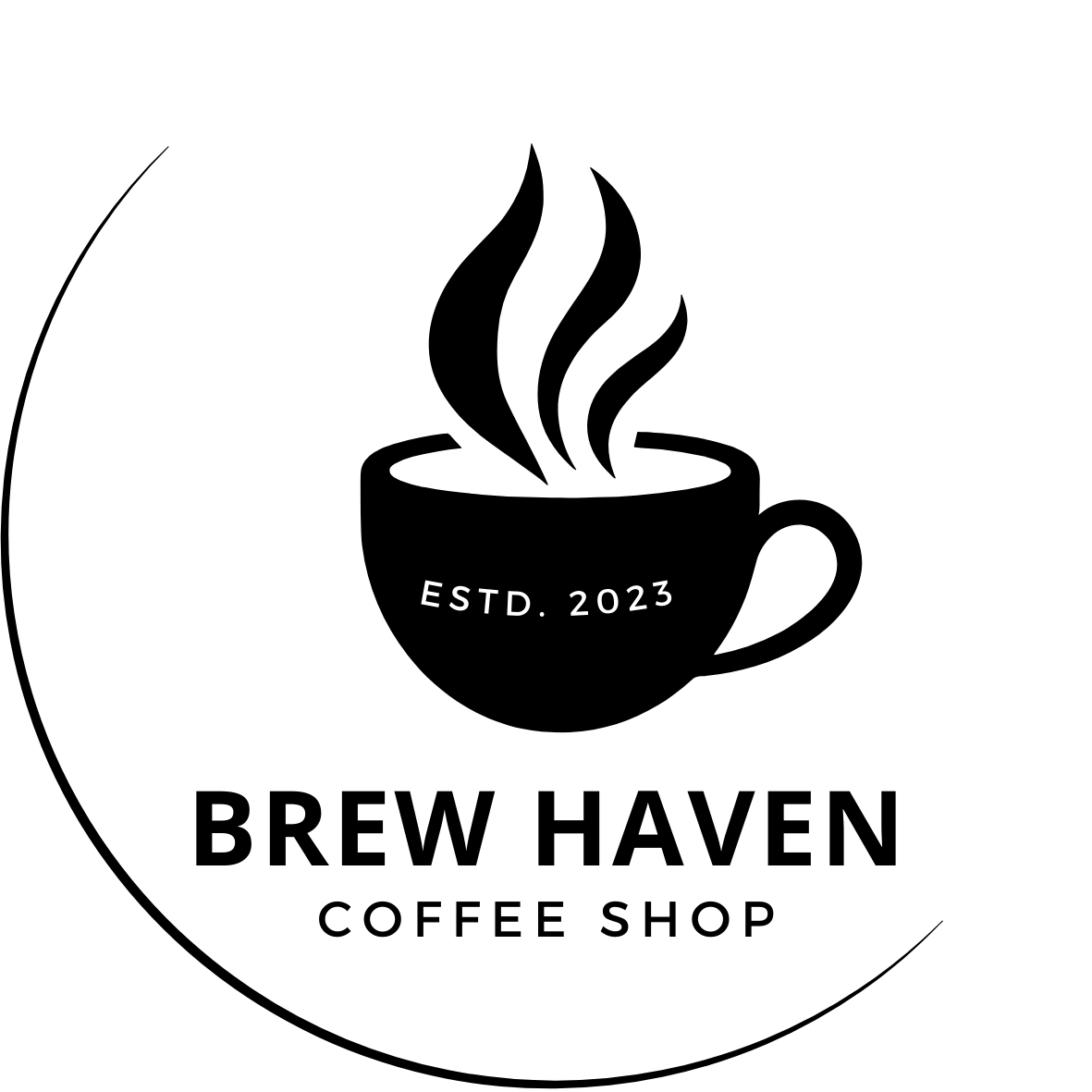 Customizable simple coffee cup design Circle Sticker Template for Canva - Small Business Branding, white