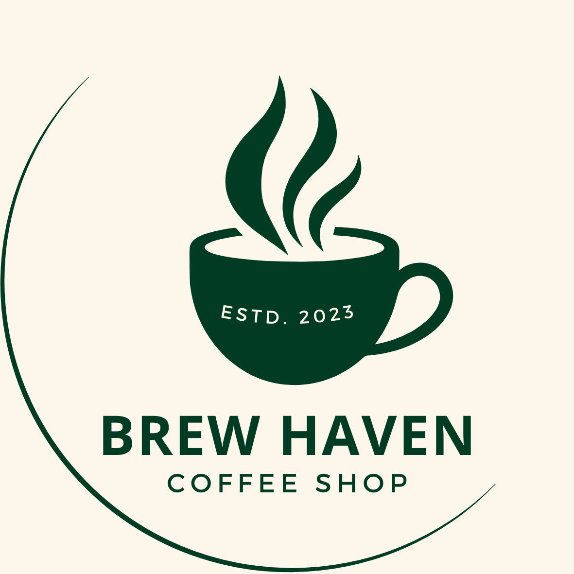 , Customizable simple coffee cup design Circle Sticker Template for Canva - Small Business Branding, green