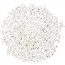 4mm Cream White Round Faux Pearls with HOLE (around 60pcs) PES66