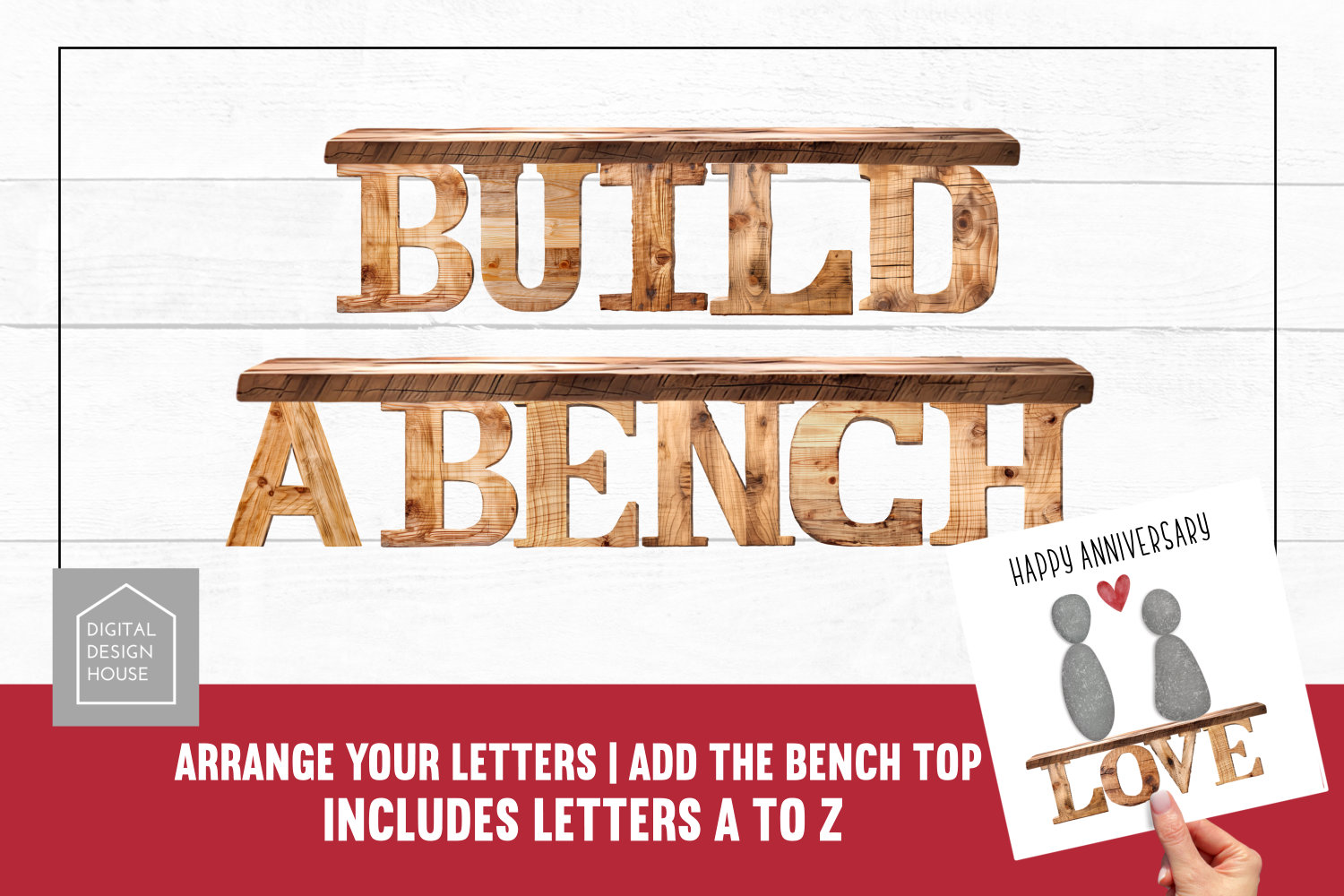 BUILD A WOOD BENCH Scene Creator | Wooden Letters Alphabet - Payhip