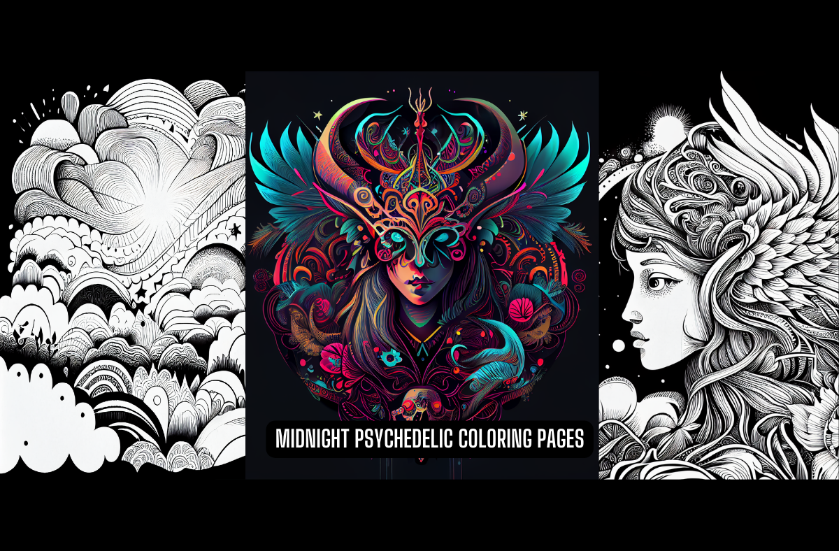 Midnight Trippy Coloring Book: Coloring Book For Adults And Teens With 50  Illustrations Coloring Pages.