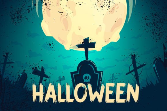 spooky halloween font for print on demand
