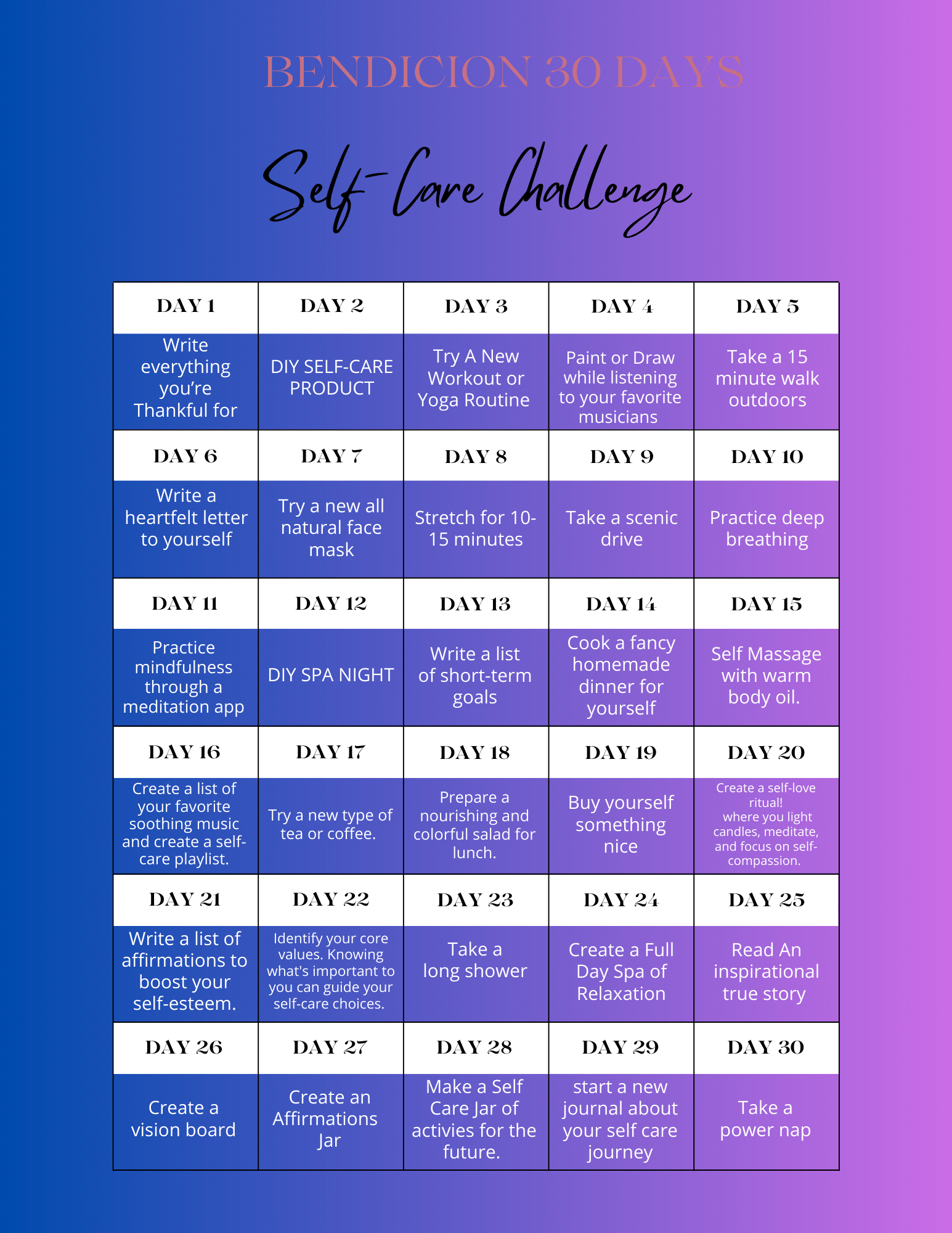 Free 30 Day Calendar - Payhip