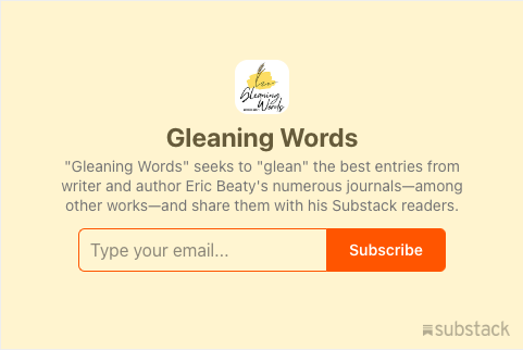 gleaning words Substack newsletter signup form