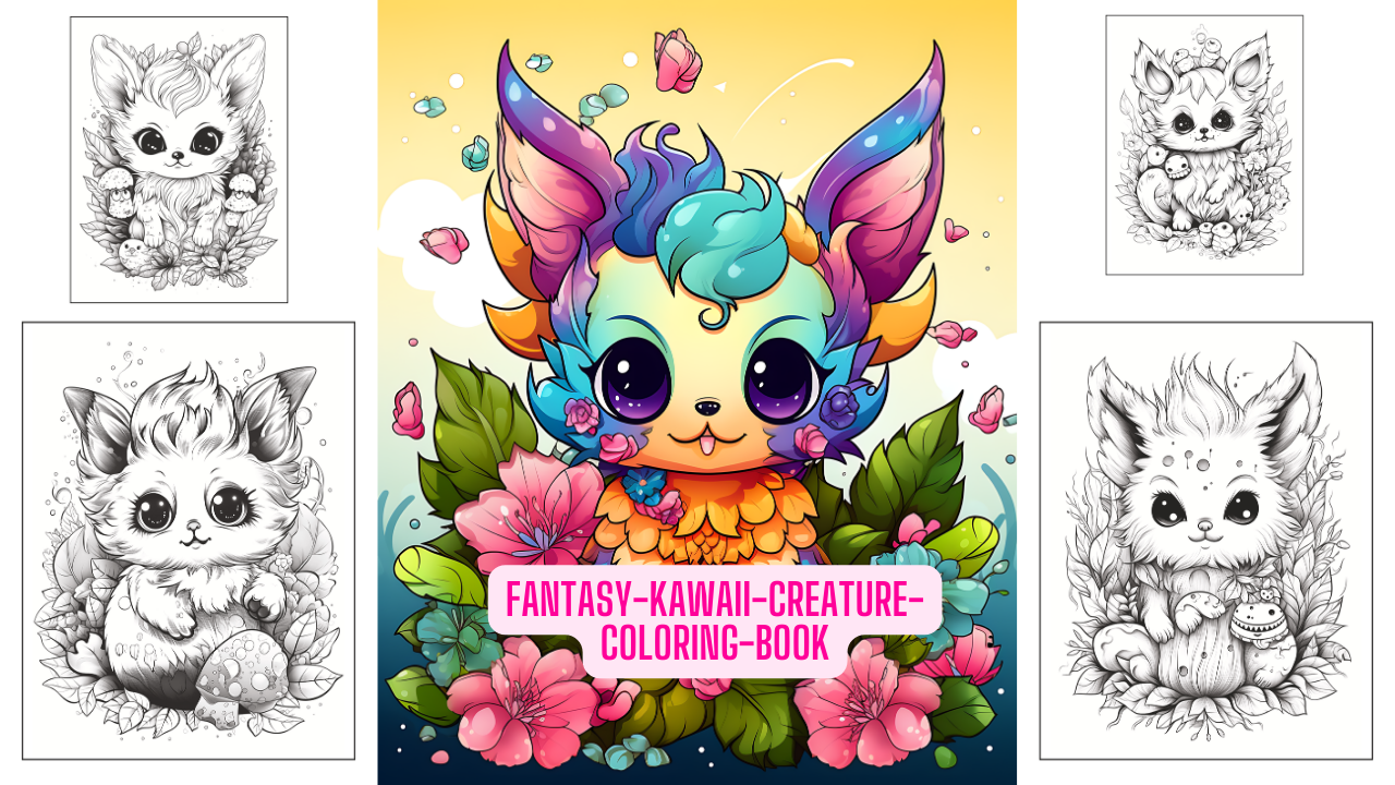 Fantasy Kawaii Creature Coloring Book - Payhip