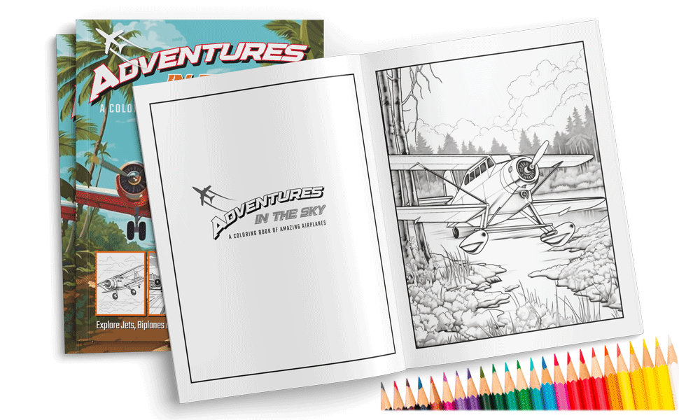 Adventures in the Sky; 100 page Coloring book