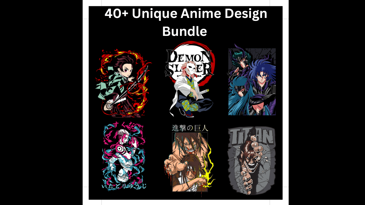 40 Unique Anime Design Bundle - Art Prints - Instant Digital Download ...