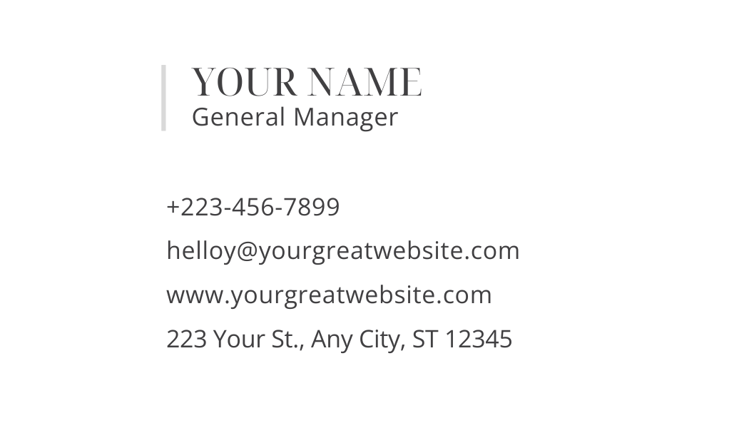1 Professional, Free, Minimalist Photo Business Card back 2
