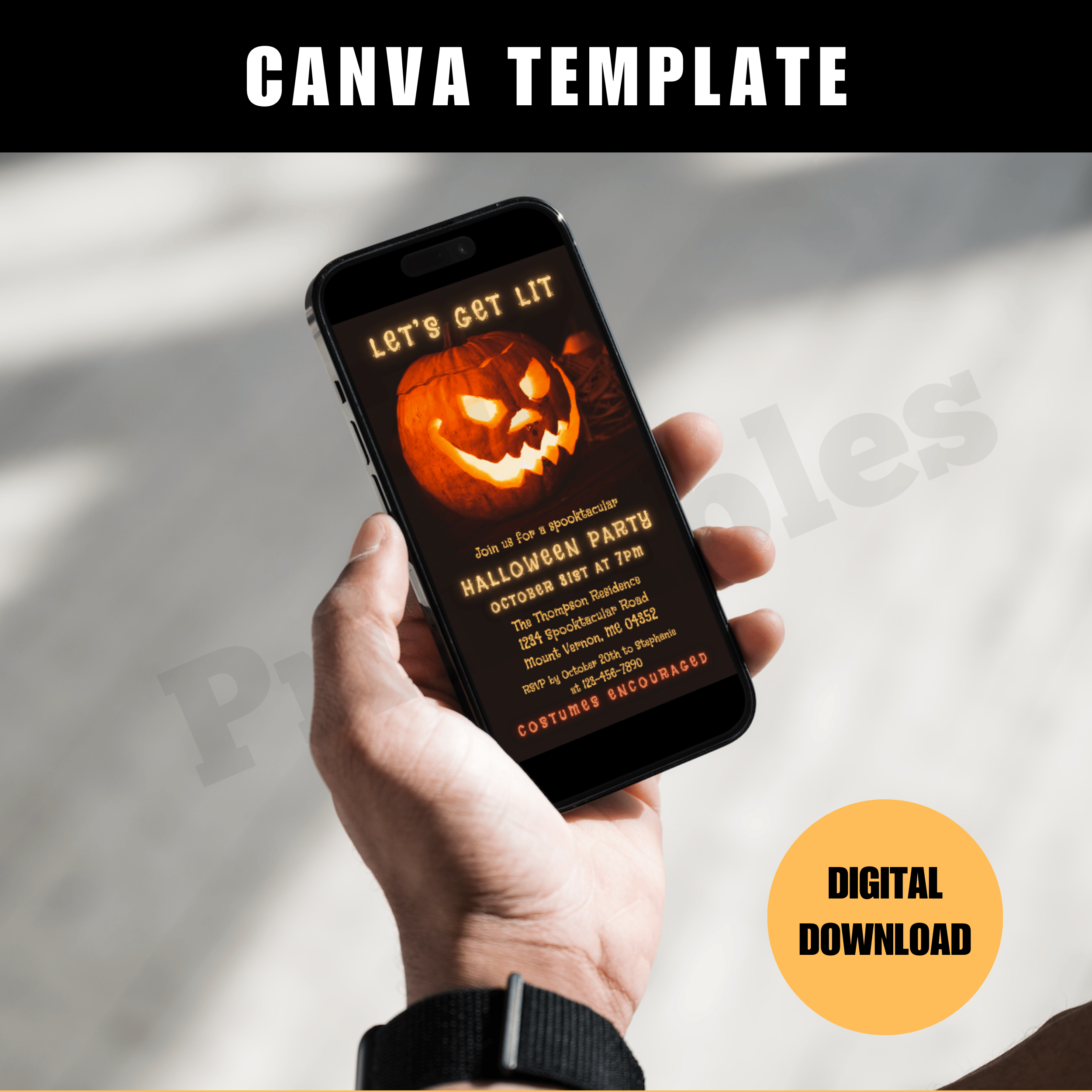 Halloween Party Fall Jackolantern Jack O Lantern Pumpkin Invitation ...