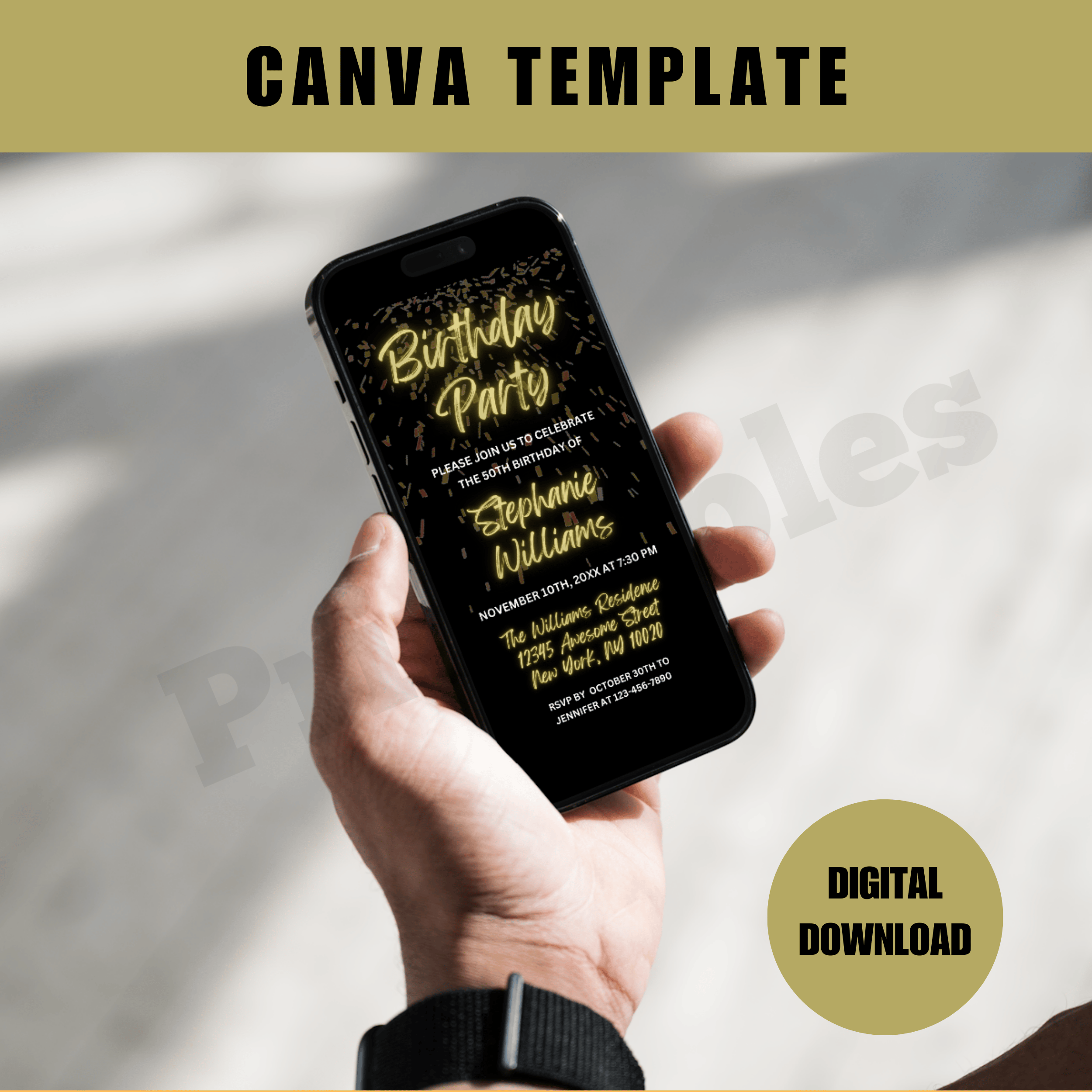 50th Birthday Party Electronic Invite Mobile Smartphone Video ...