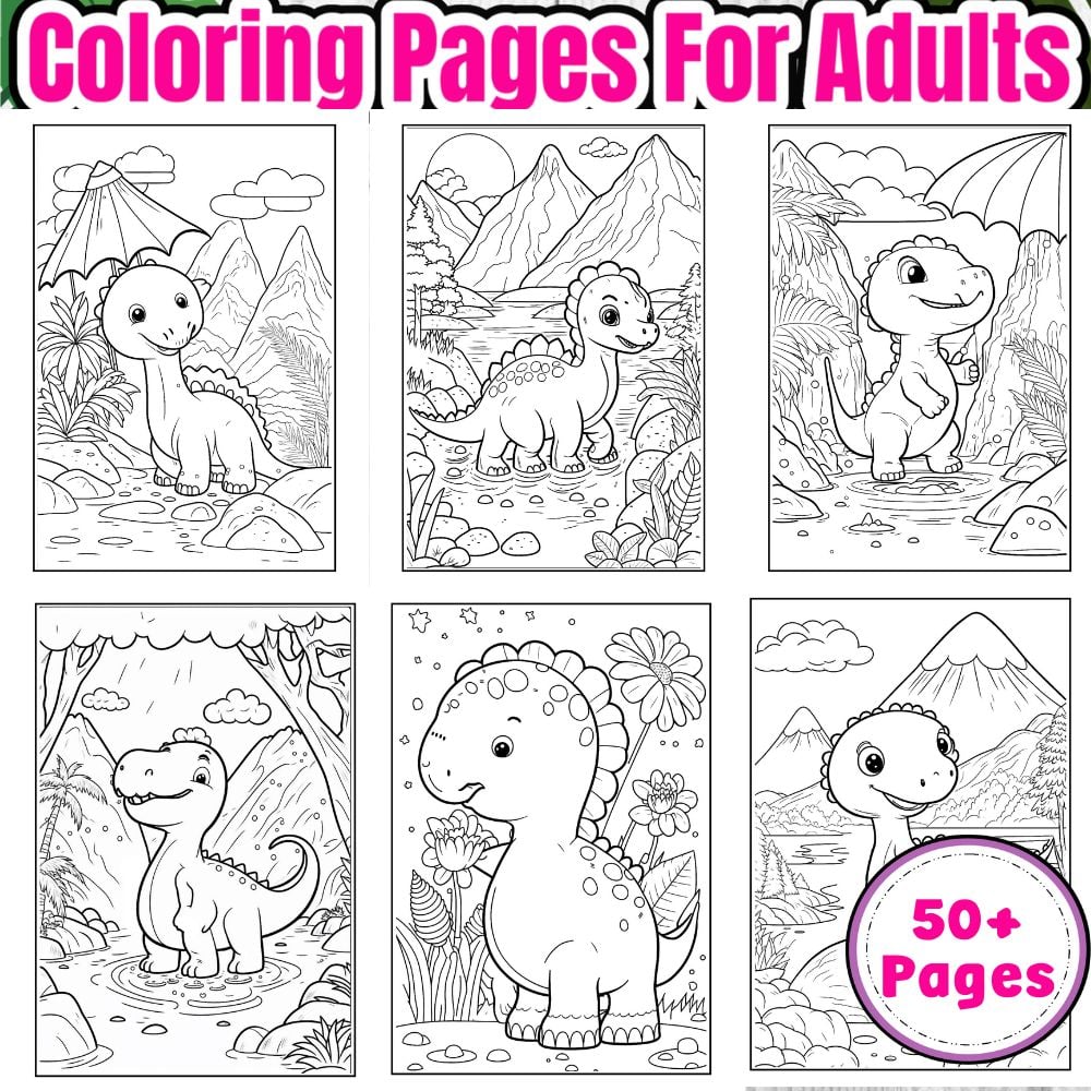 cute dinosaur coloring page