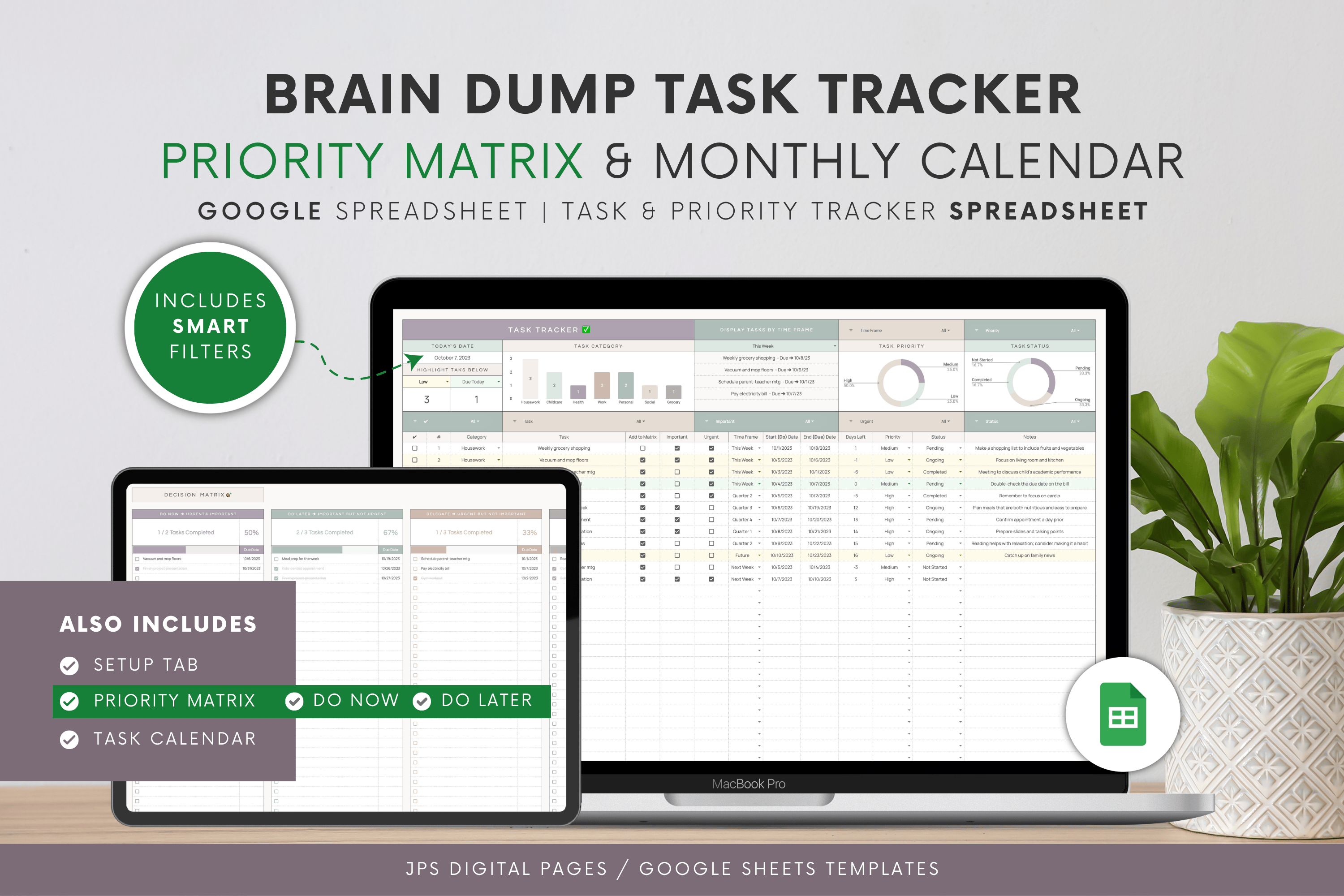 Brain Dump / Task Management - Priority Matrix Template