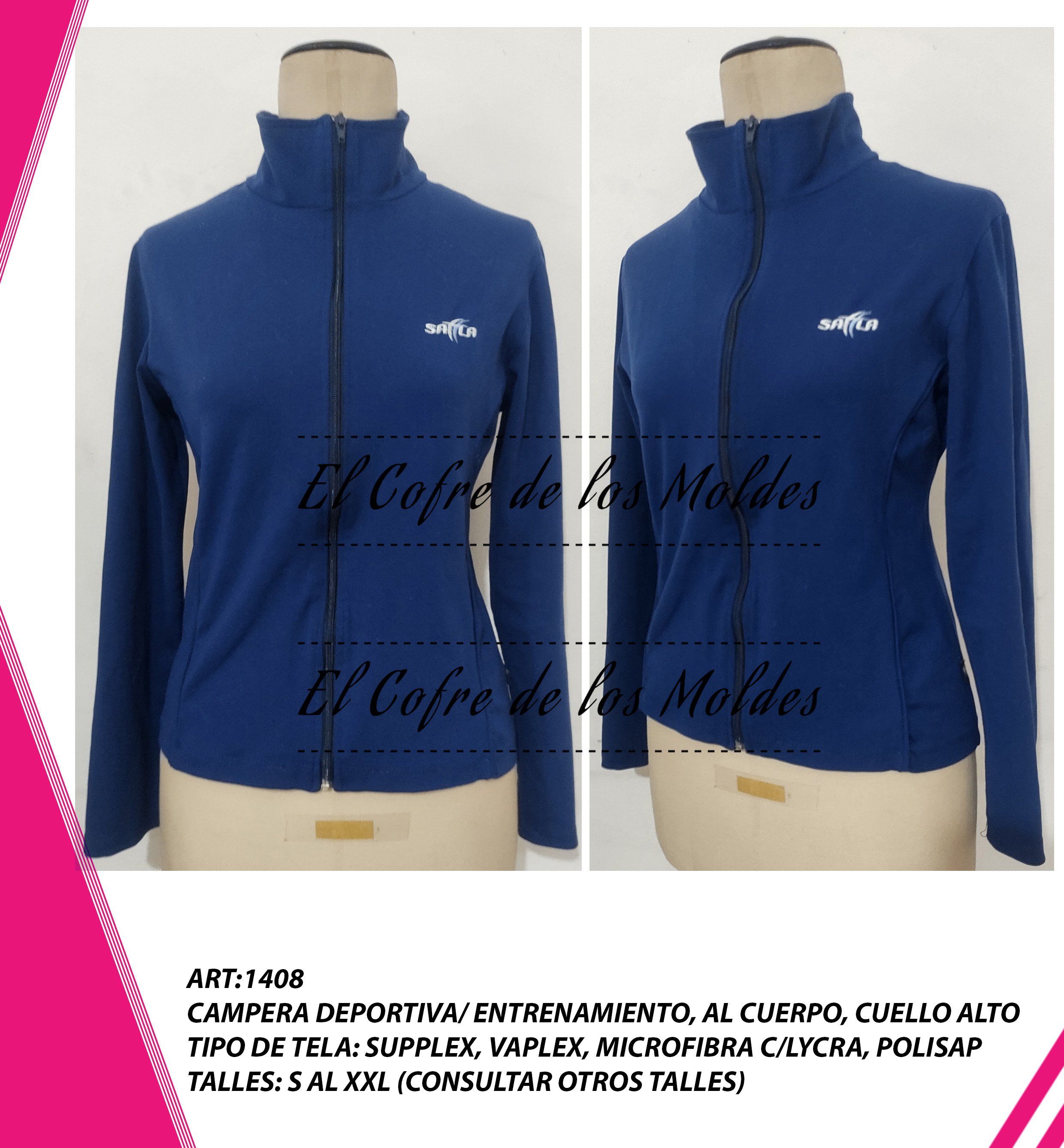 Molde Digital PDF Campera Deportiva/Entrenamiento Mujer -Pack Talles S ...