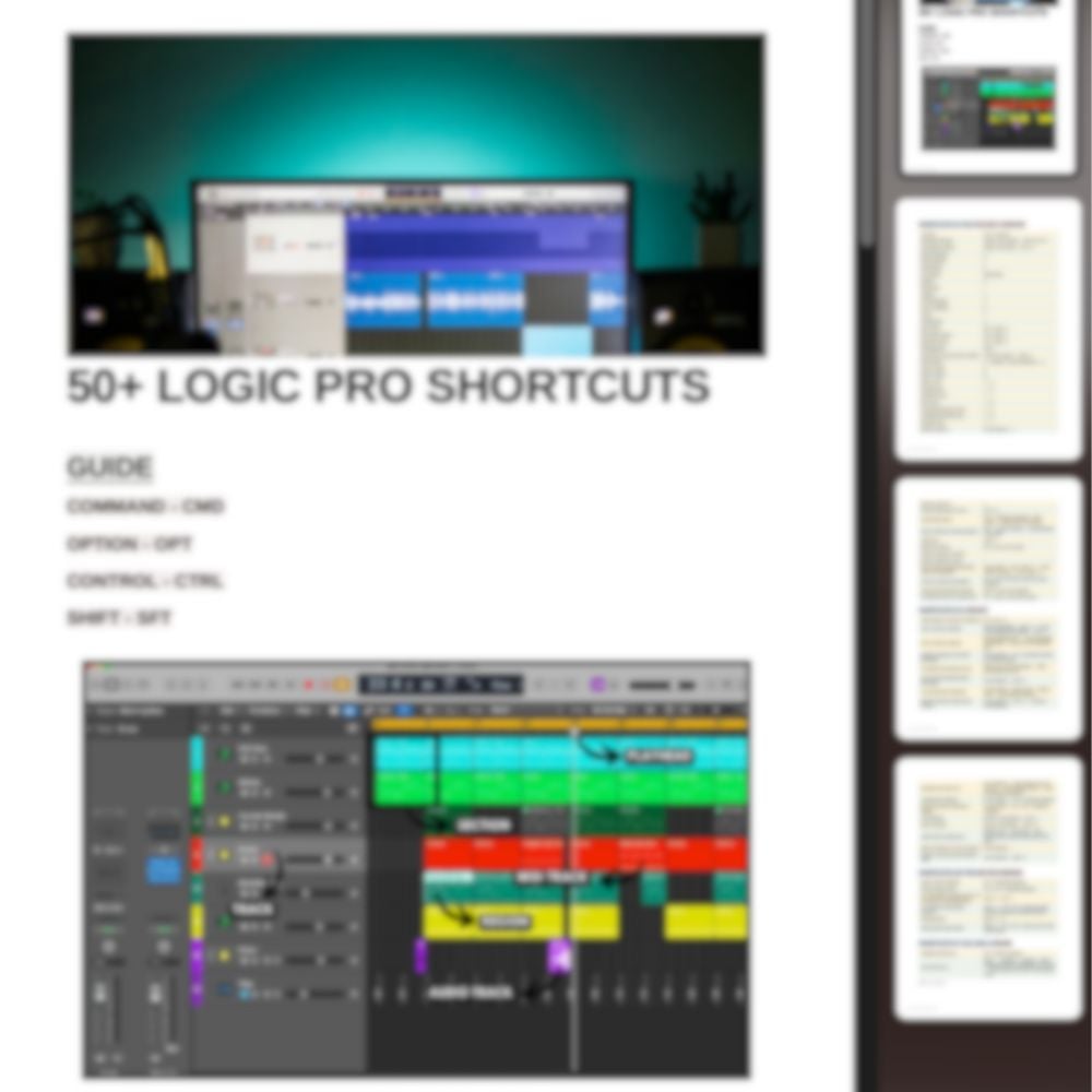 Logic Pro Shortcuts PDF