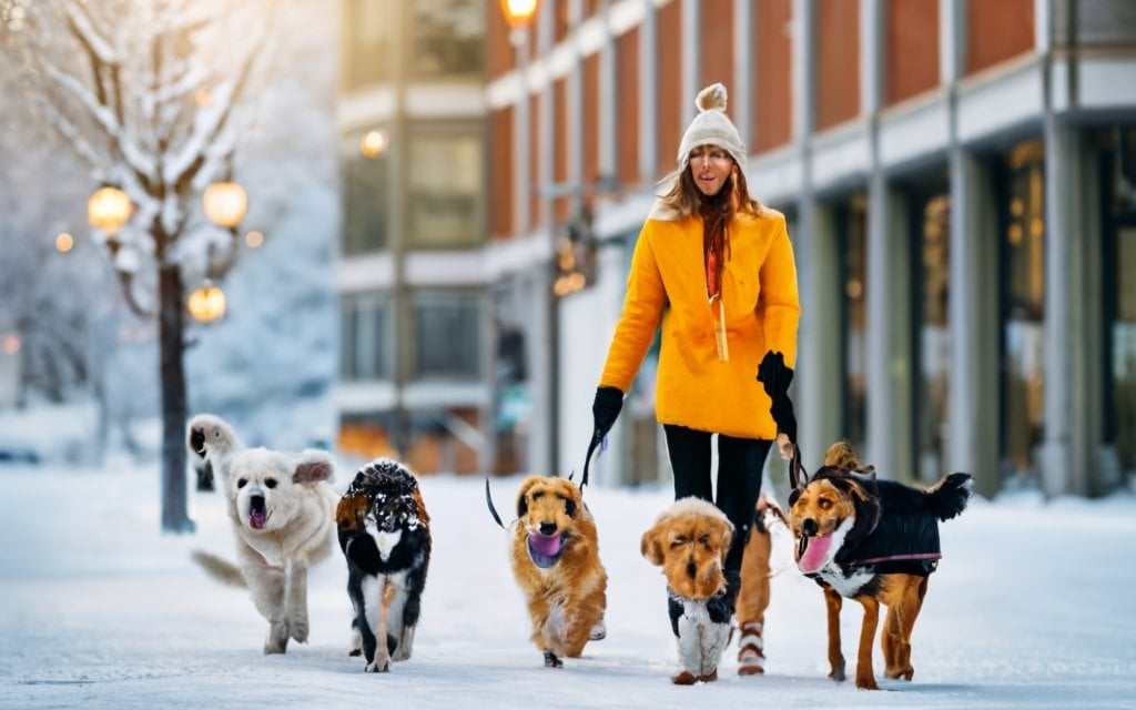 walking dogs in cold weather