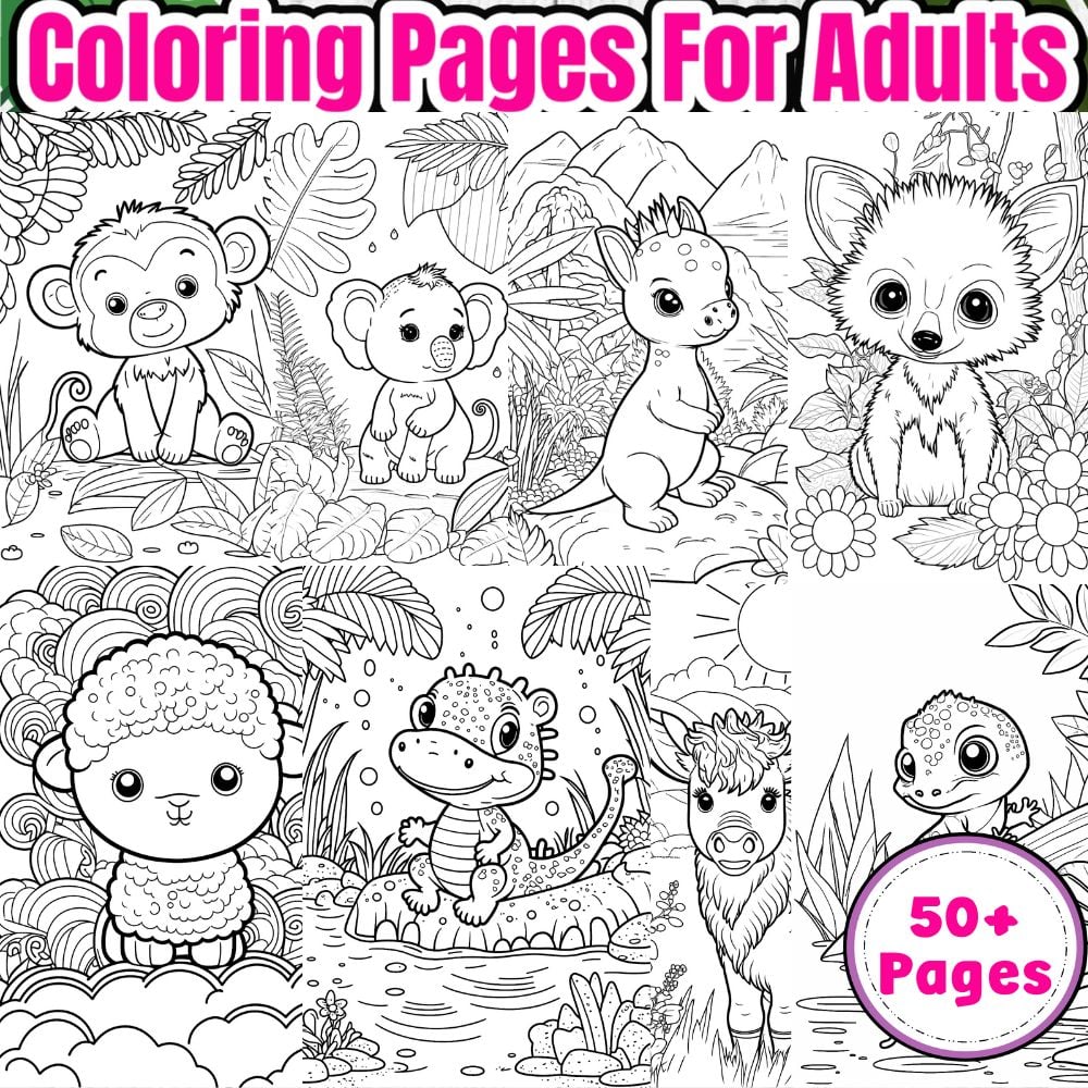 Cute Animals Coloring Pages For Kids - Payhip