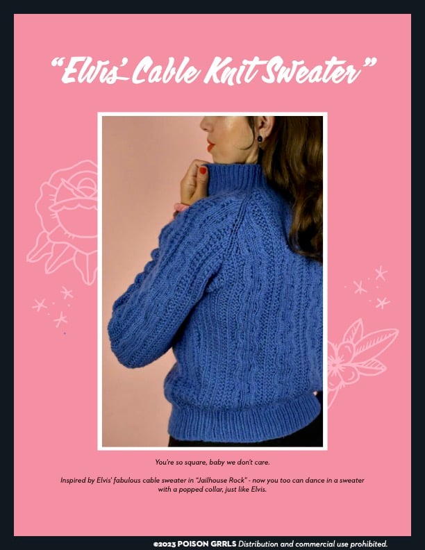 Womens Cable Sweater Knitting Pattern