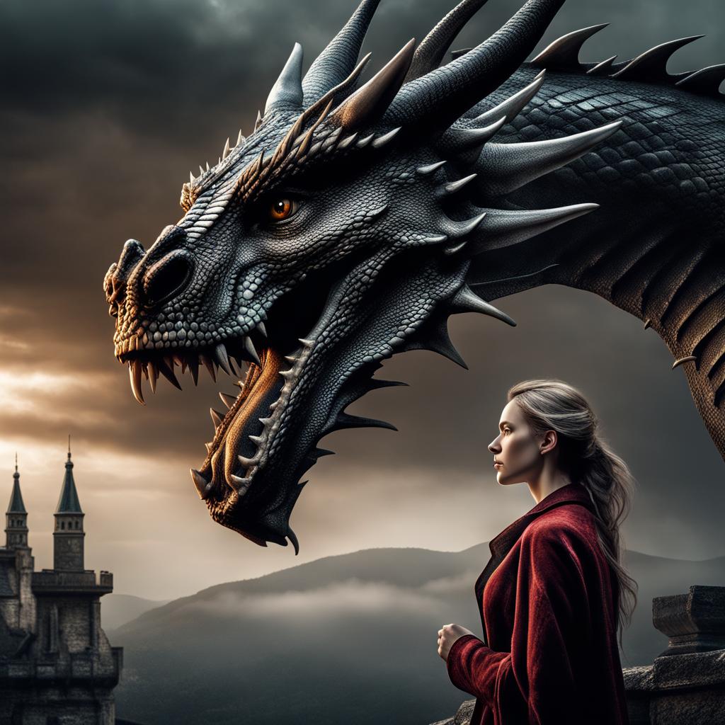 Woman and a dragon