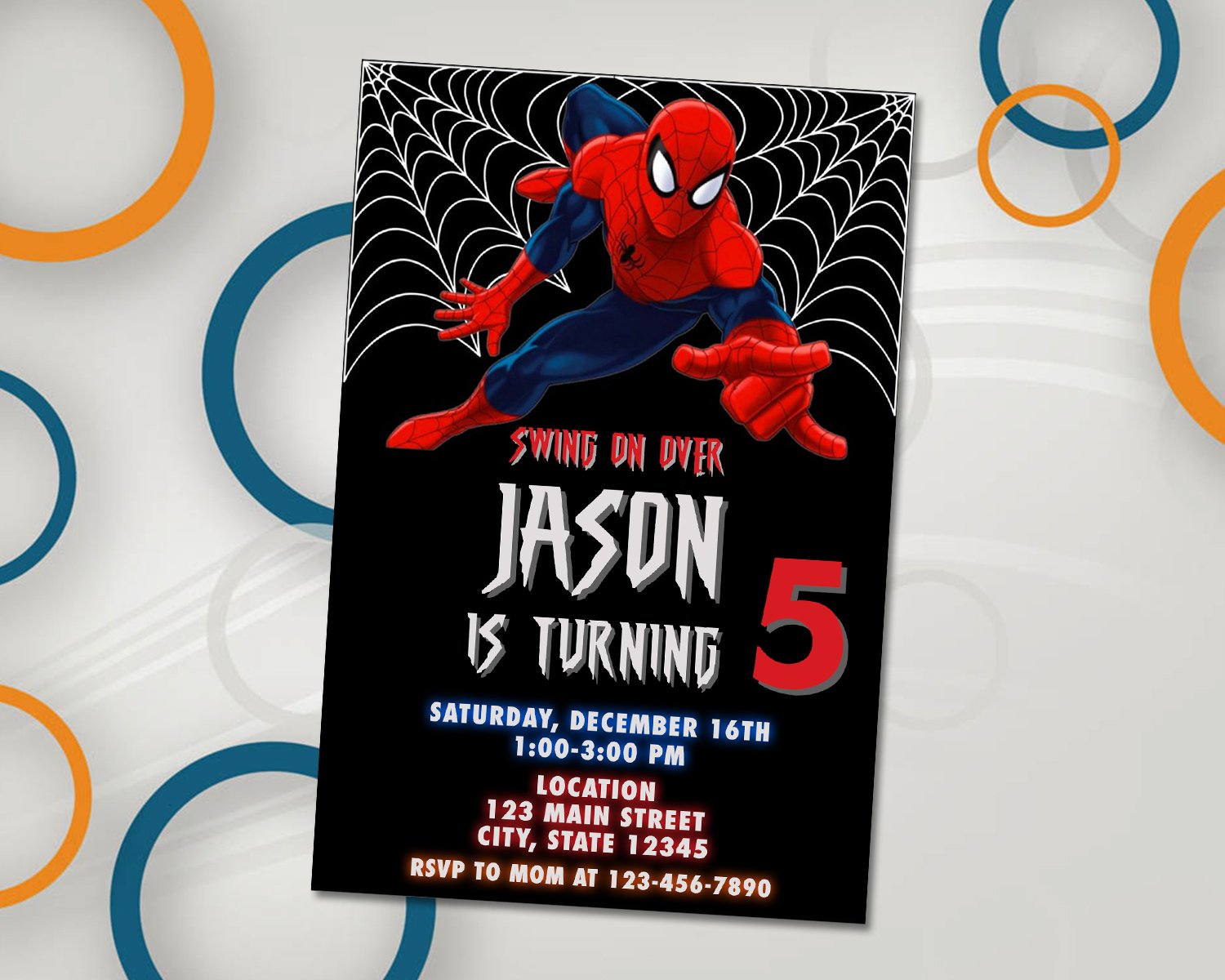 Spiderman birthday invitations hotsell
