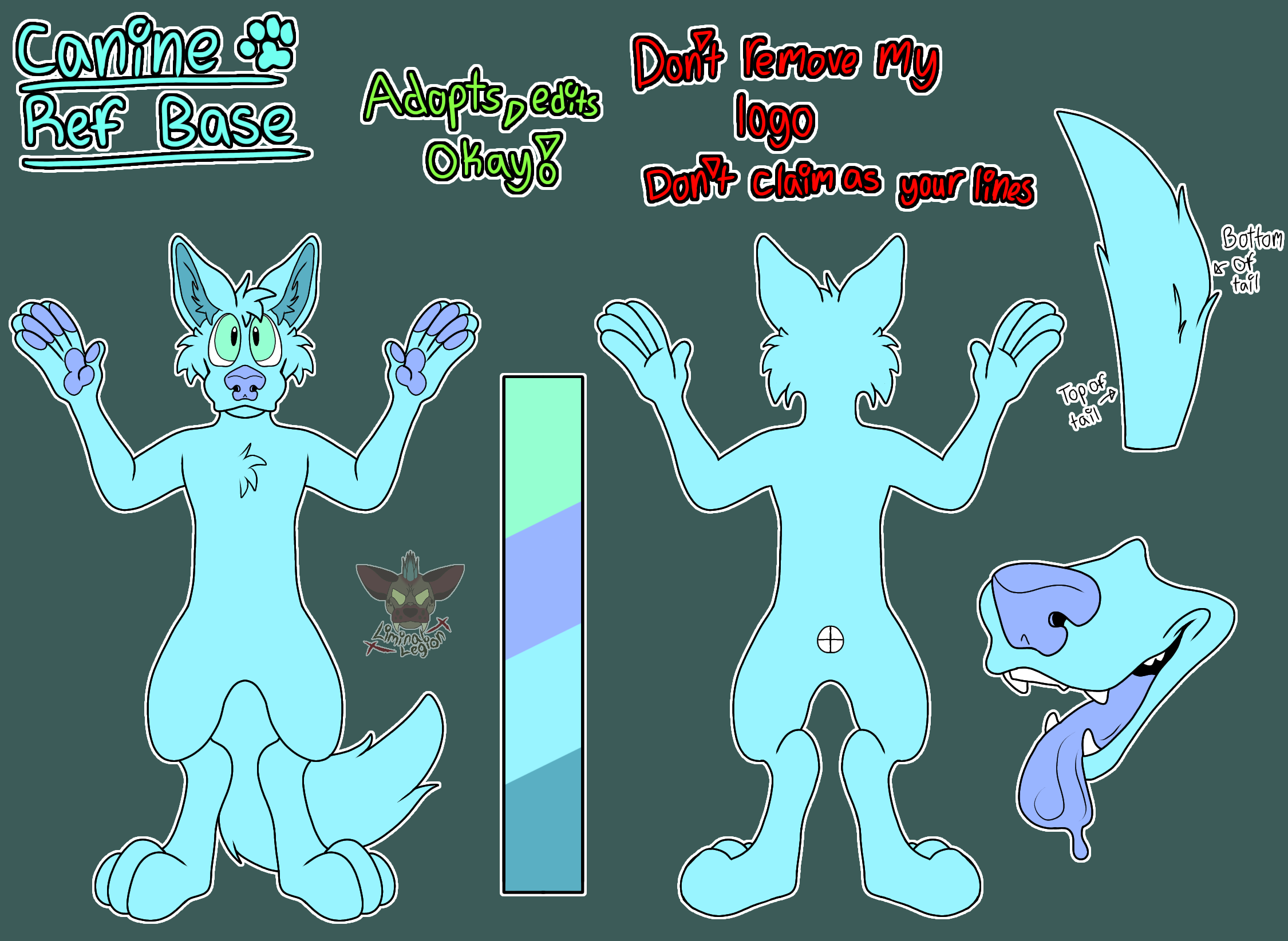 Canine Furry Fursona Anthro Ref Sheet Base F2U - Payhip