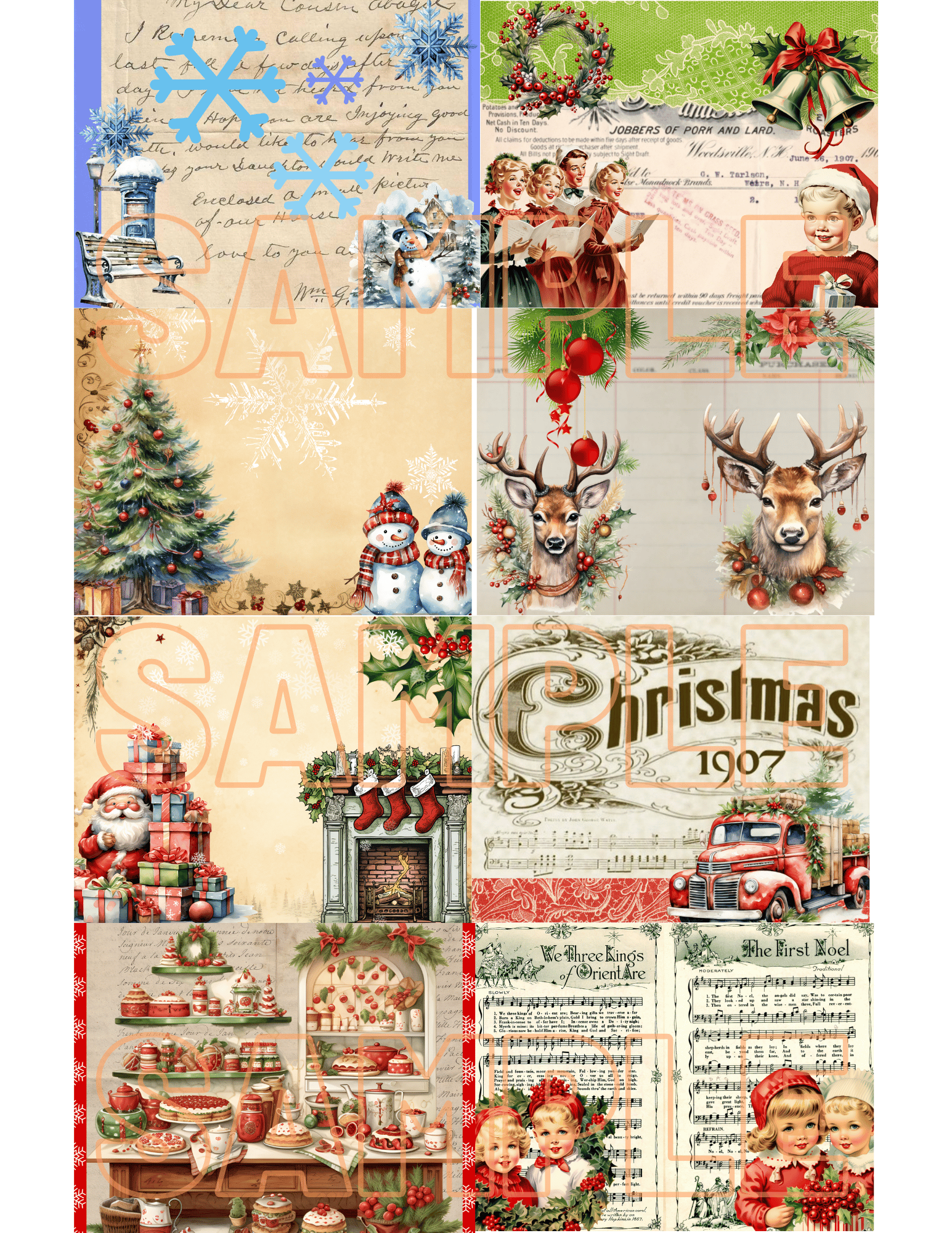 Christmas Junk Journal Kit, Printable, Christmas Paper Pack, Ephemera ...
