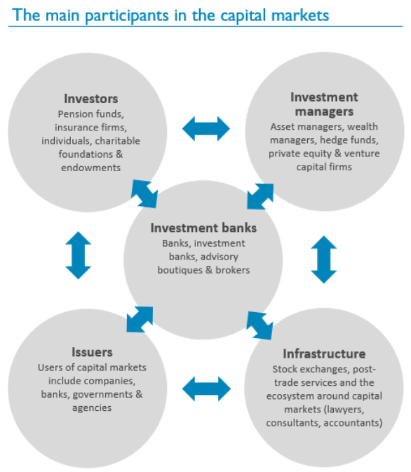 What are capital markets? Who are the main participants in capital markets and what are their links?