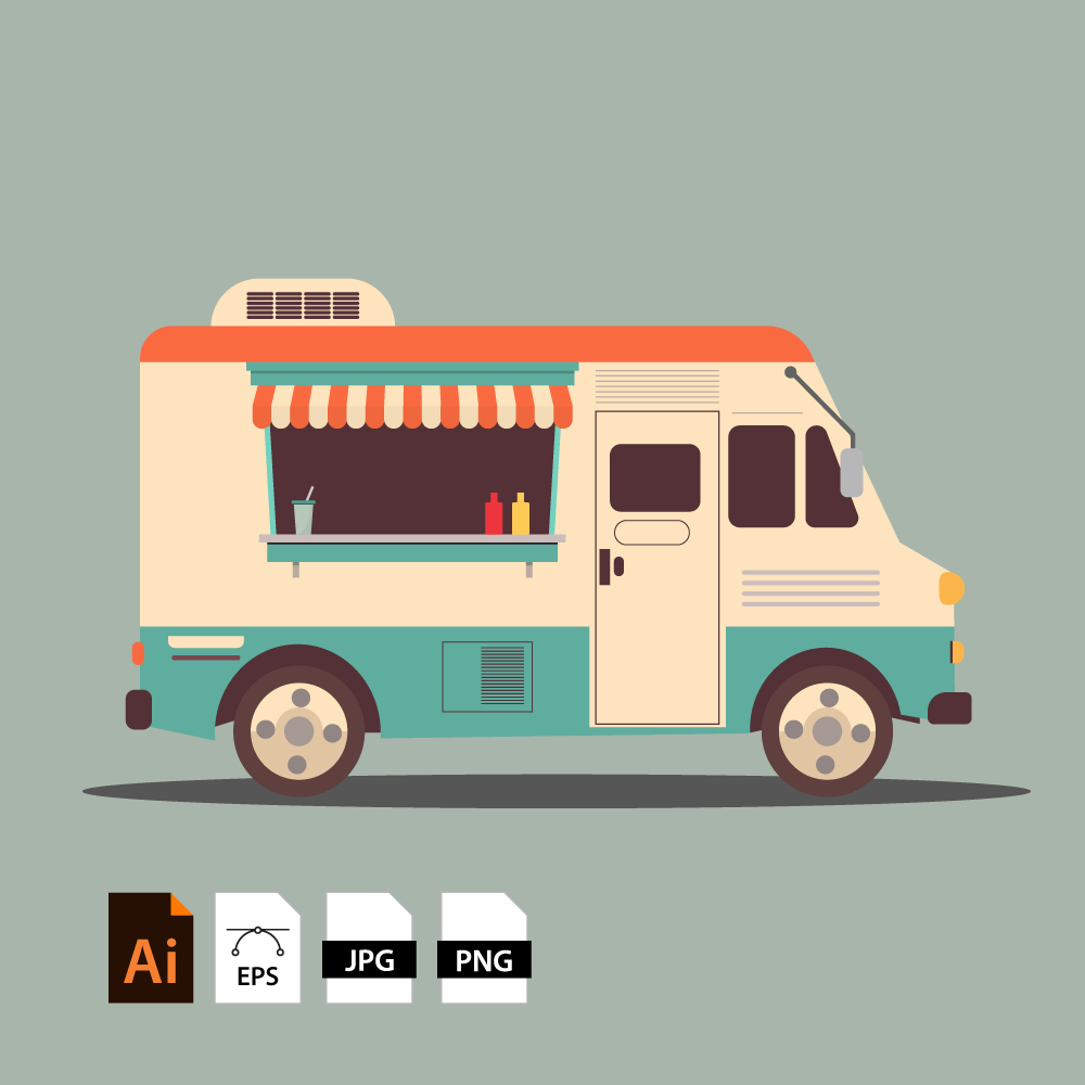 Food truck - illustration vectorielle