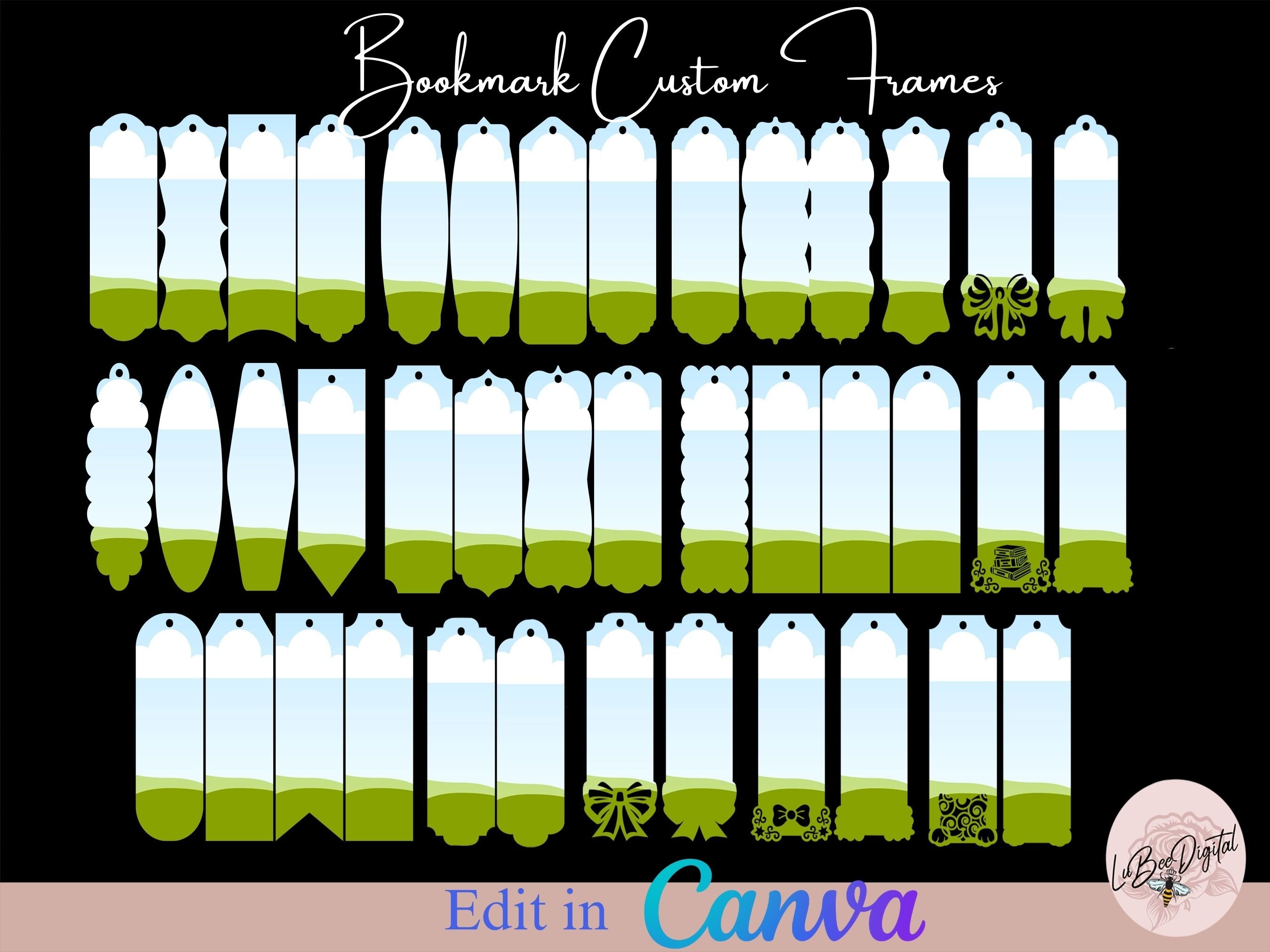 Canva Frames Bookmark Bundle,Make Your Own CANVA Bookmark Template ...