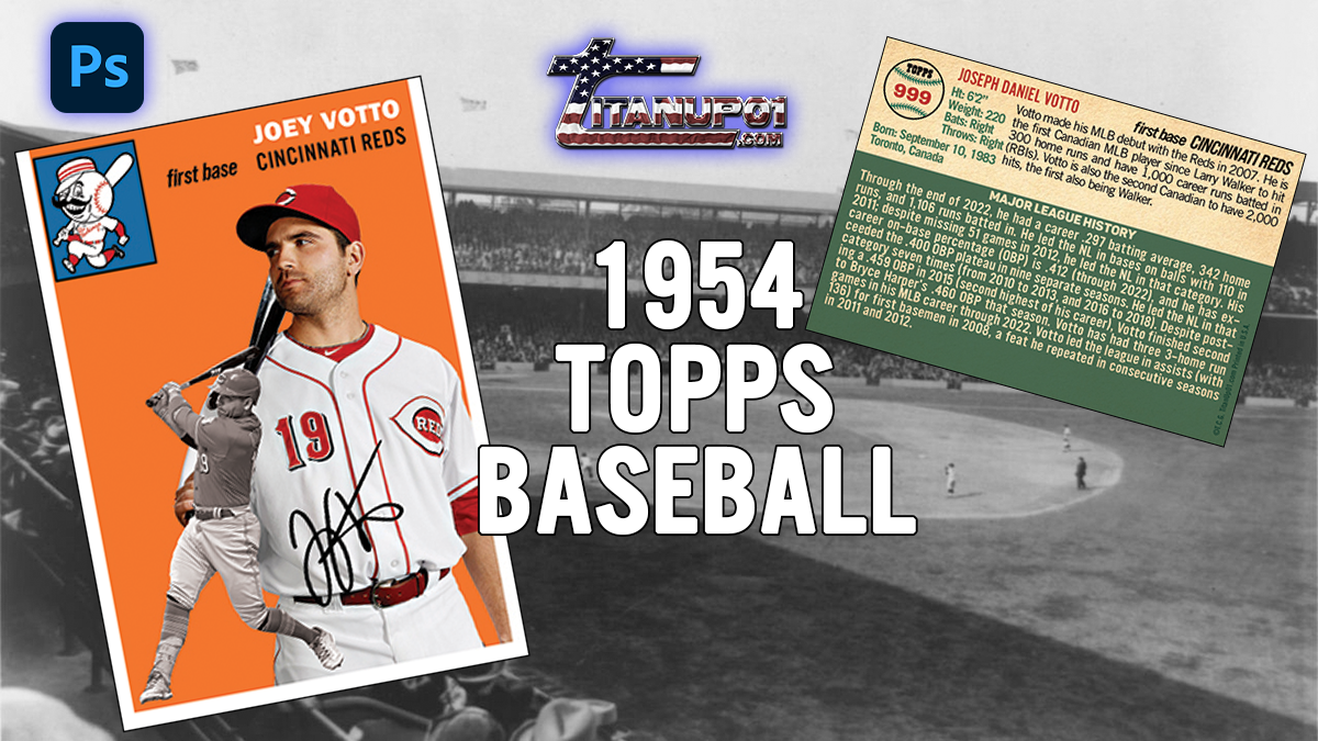 1954 Topps Baseball Photoshop PSD Templates
