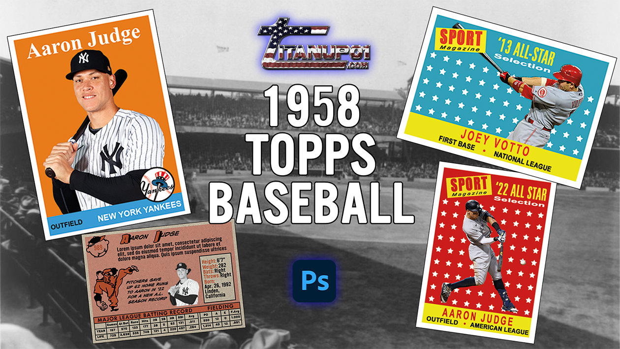 1958 Topps Baseball Photoshop PSD Templates