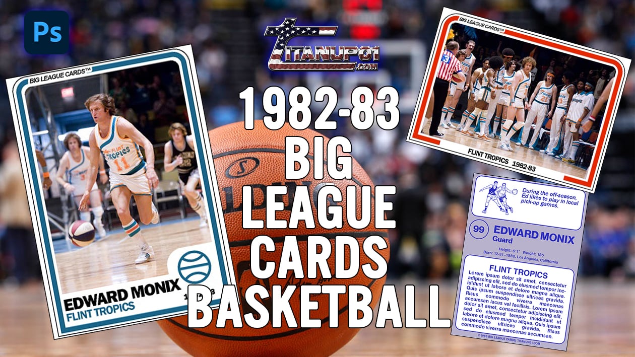 1982-83 Big League Cards Basketball Photoshop PSD Templates