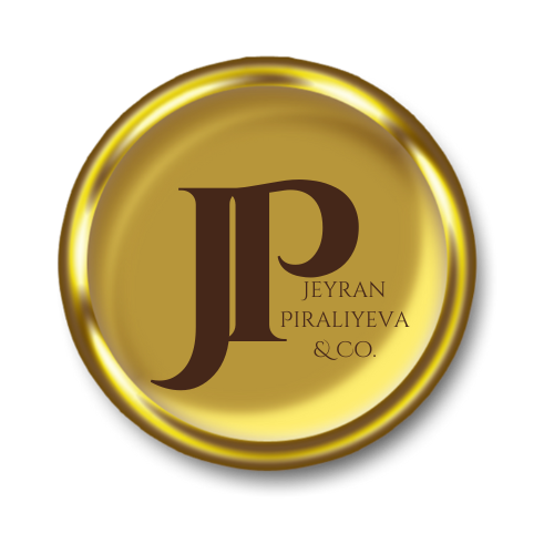 Logotype "Jeyran Piraliyeva & Co.", golden, cycle, art, ai, digital, designer, artist