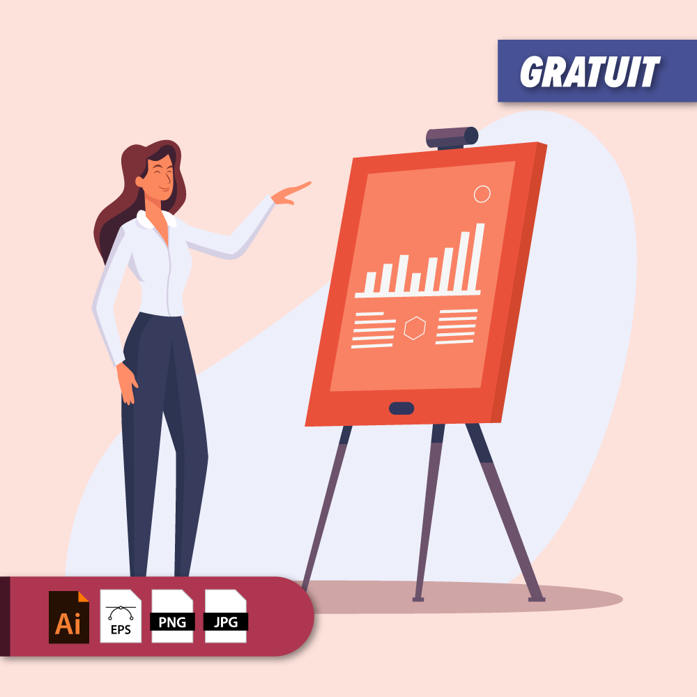 Jeune femme qui fait une présentation de statistiques