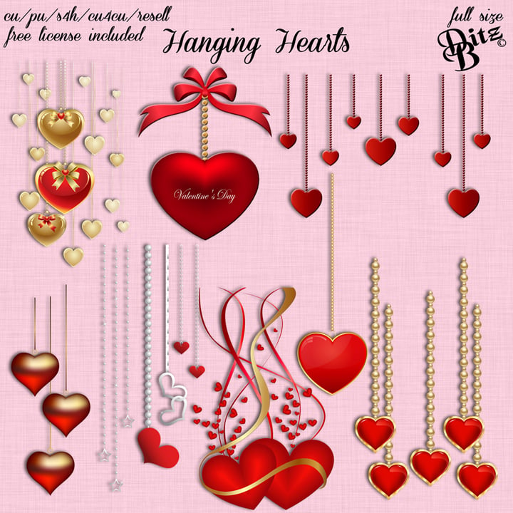 Hanging Heart Decorations - Christmas - Payhip