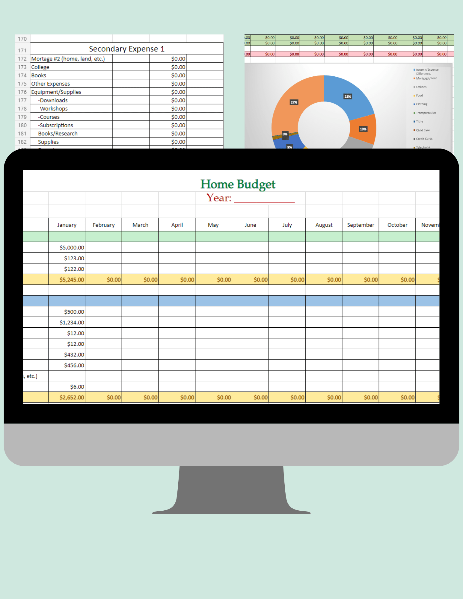 Simple Home Budget Worksheet - Payhip
