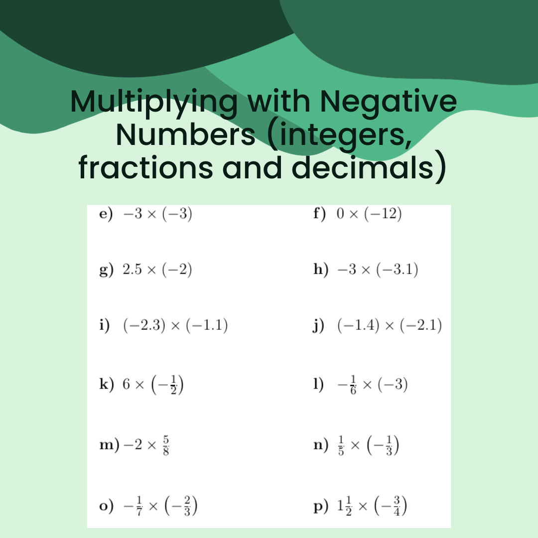 Multiplying negative numbers 