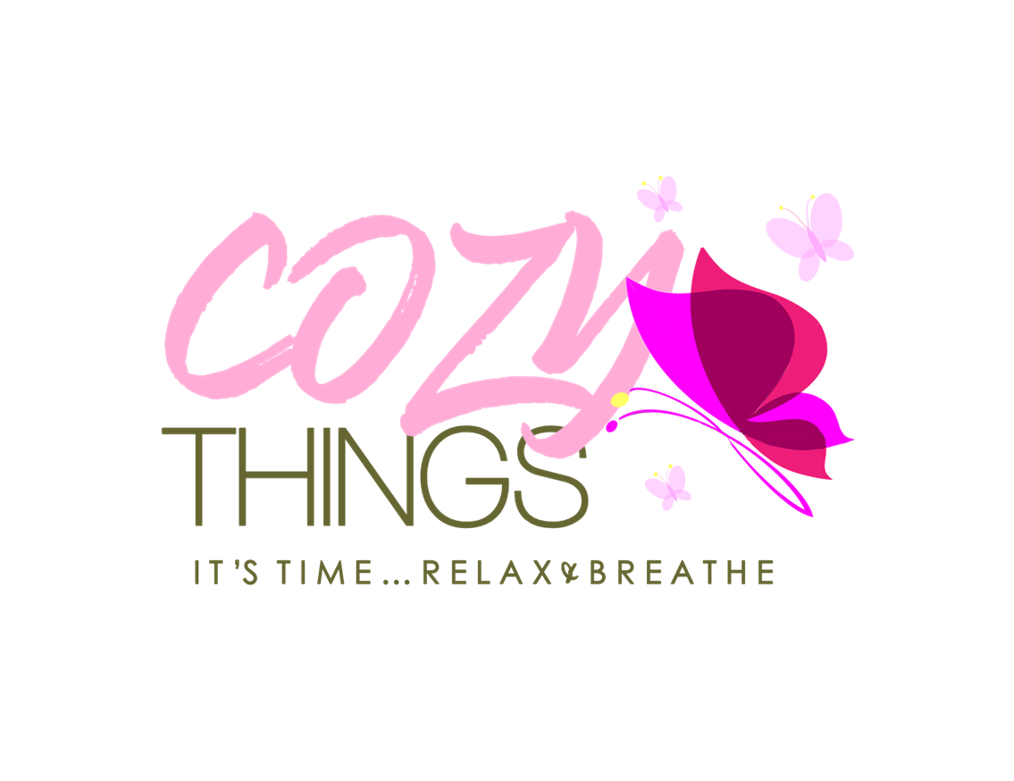 alt='image that reads, cozy things'