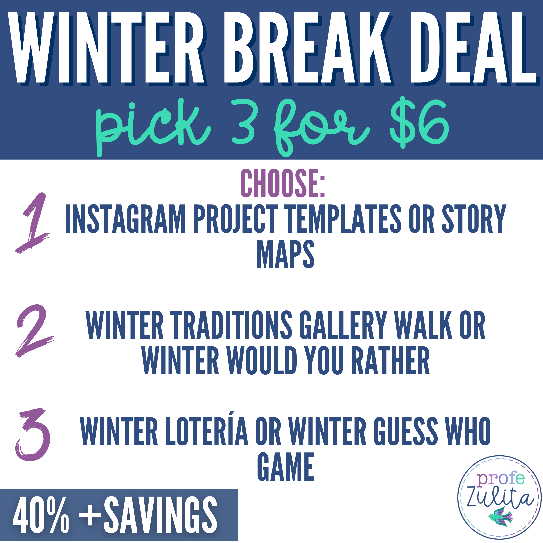 Winter Break Pick 3 for $6 - Payhip