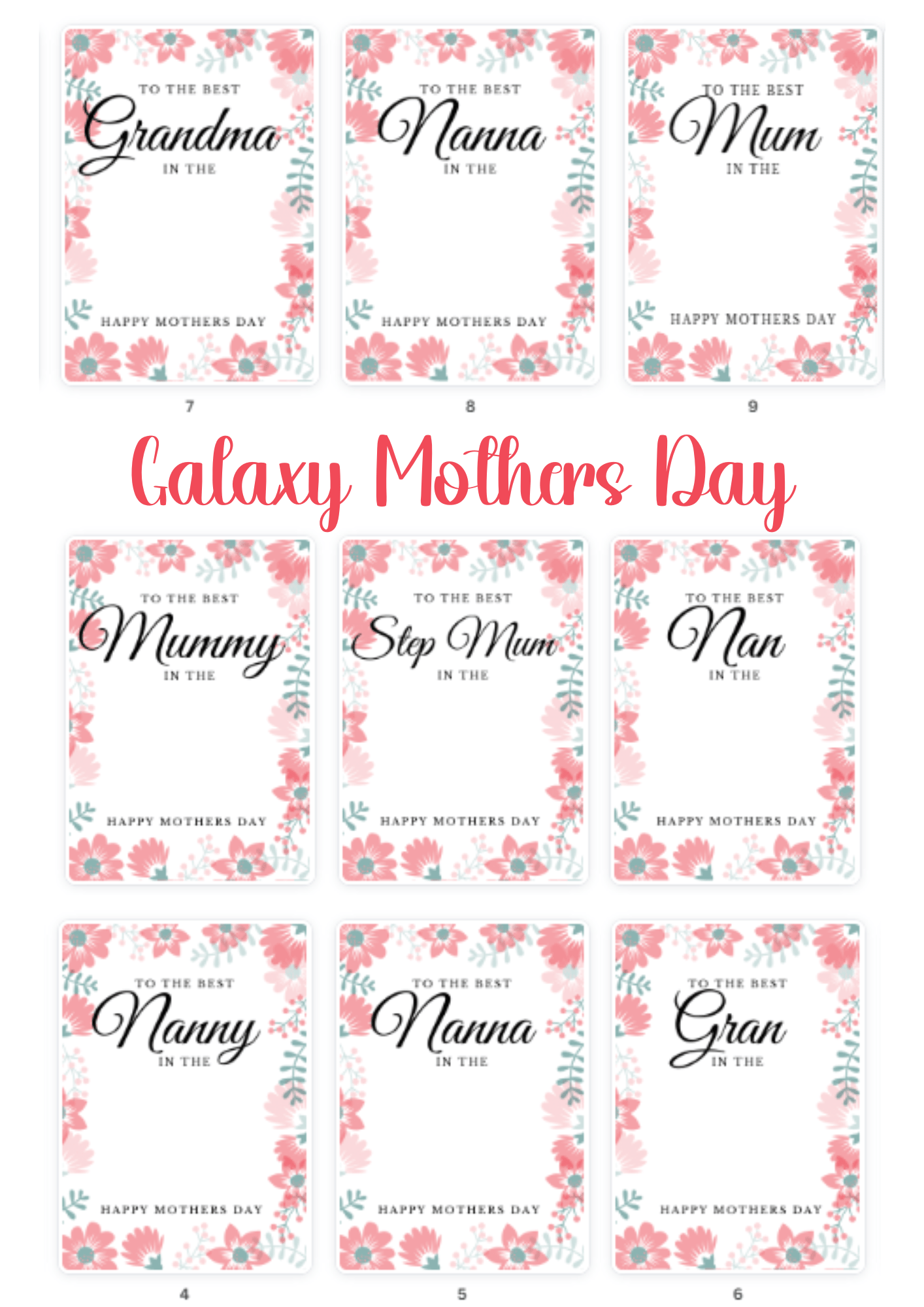 DIGITAL Galaxy Boards - Mothers Day - Payhip