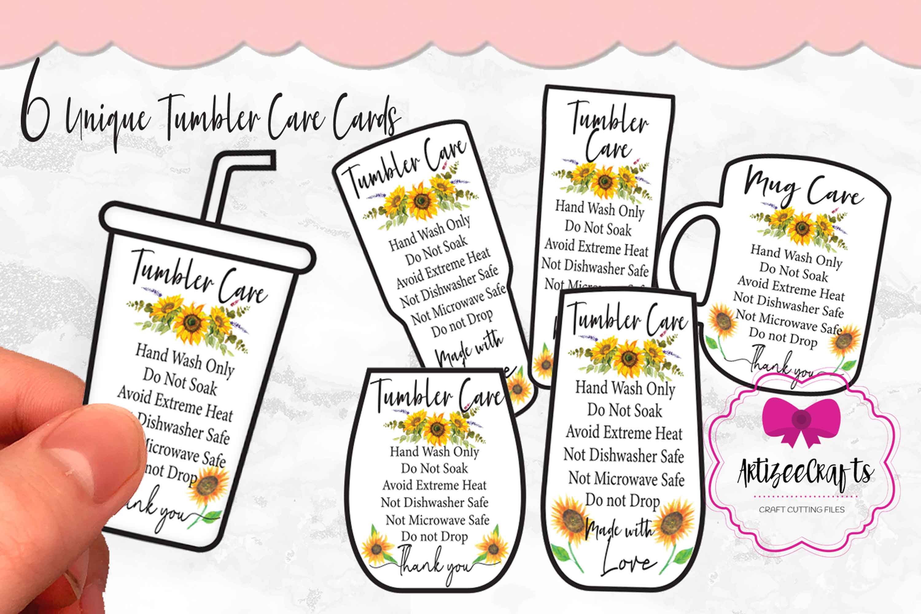 Tumbler Care Cards - Sunflowers Graphic by suzannecornejo · Creative Fabrica
