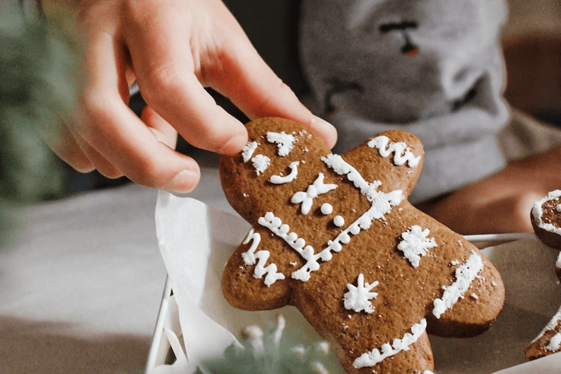 A gingerbread cookie.