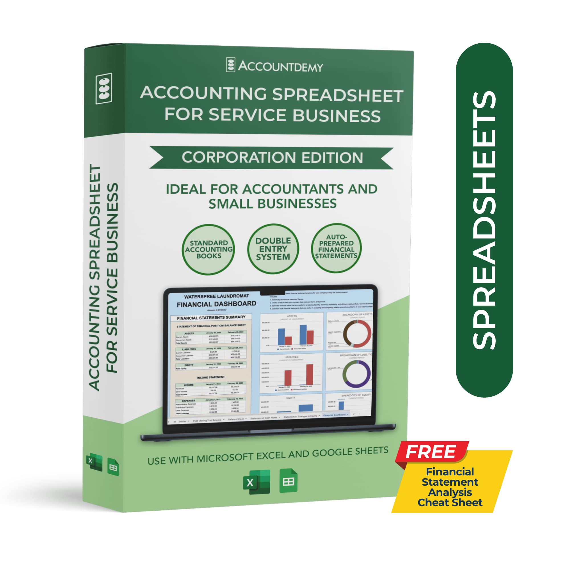 Accounting Spreadsheet For Corporation Service Business